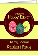 Grandson and Family Happy Easter - Digital Art - Colorful Easter Eggs card