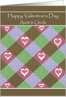 Aunt & Uncle Happy Valentine’s Day - green-violet-diagonal-checkers card