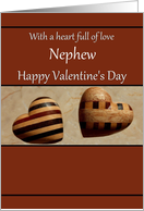 Nephew Happy Valentine’s Day - Decorative Wooden Hearts card