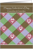 Grandma and Grandpa Happy Valentine’s Day - diagonal-checkers card