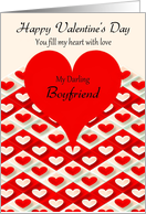 Boyfriend Happy Valentine’s Day - Red Hearts card