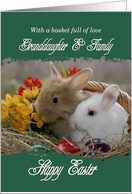 Granddaughter and Family Happy Easter - Bunnies in a Basket card