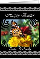 Brother & Family Happy Easter - Monarch Butterfly card