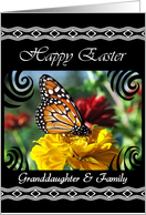 Granddaughter & Family Happy Easter - Monarch Butterfly card