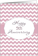 Happy 5th Anniversary, Business Anniversary Card, Chevron card