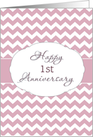 Happy 1st Anniversary, Business Anniversary Card, Chevron card