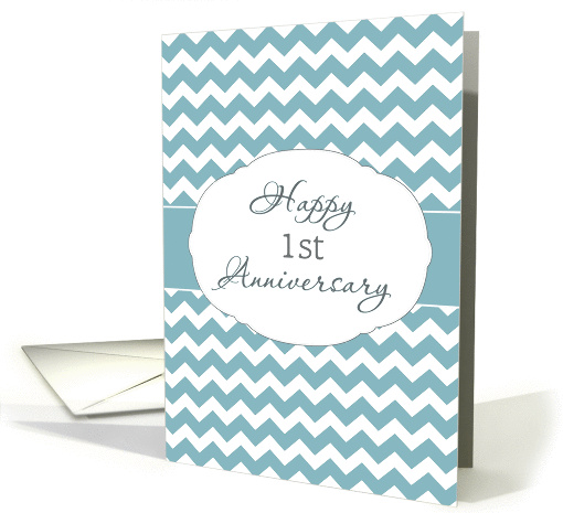 Happy 1st Anniversary, Business Anniversary Card, Chevron card