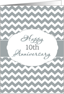 Happy 10th Anniversary, Business Anniversary Card, Chevron card