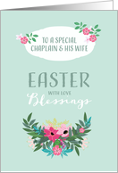 Easter Blessings for Chaplain and his Wife, Scripture, Flowers card