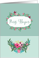 Happy Easter in Welsh, Floral Design card