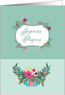 Happy Easter in French, Joyeuses Pques, Floral Design card