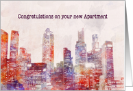 Congratulations on your new Apartment from Realtor, Skyline Painting, card