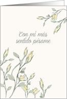 With deepest Sympathy in Spanish, Pale Yellow Roses card