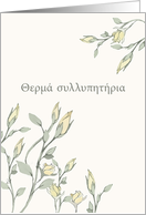 With deepest Sympathy in Greek, Pale Yellow Roses card