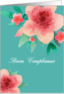 Happy Birthday in Italian, Buon Compleanno, Bright Flowers card