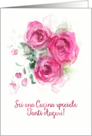 Happy Birthday to a special female Cousin, in Italian, Bright Flowers card