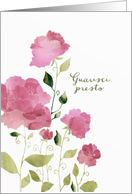 Get Well Soon in Italian, Guarisci presto , Watercolor Peonies card