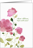 Customizable for any Relation, Get Well Soon, Watercolor Peonies card
