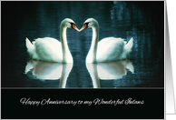 Happy Wedding Anniversary, wonderful Inlaws, Swans card