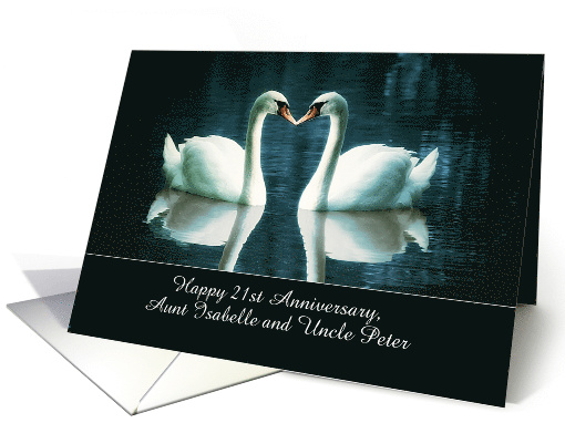 Customize for any Relation, Happy Wedding Anniversary, Swans card