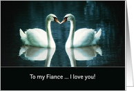 To my Fiance, I love you, two Swans card