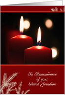 Christmas, In Remembrance of your beloved Grandson, Candles card