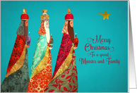 Merry Christmas, Minister and Family, Psalm 22, Wise Men, Gold Effect card