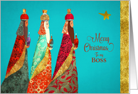 Merry Christmas, Boss, Wise Men, Gold Effect card