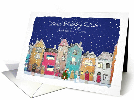 Warm Holiday Wishes from our new Home, Illustration card (1405200)