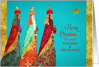 Merry Christmas to a special Nephew and his Family, Three Wise Men card