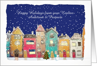 Customizable Christmas Card, Real Estate, Illustration Houses card