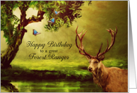 Happy Birthday to a great Forest Ranger, Forest, Deer card