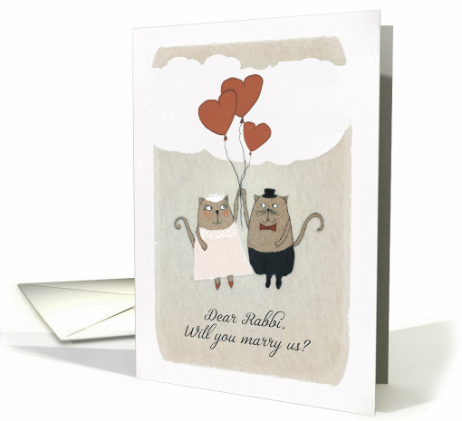 Dear Rabbi, Will you marry us, Two Cats card (1420214)