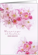 Dear Minister, Blessings at Easter, Cherry Blossoms, Scripture card