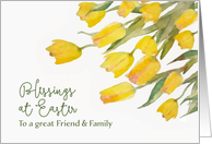 Blessings at Easter, Friend & Family, Tulips, Watercolor Painting card