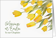 Blessings at Easter, Chaplain, Tulips, Watercolor Painting card