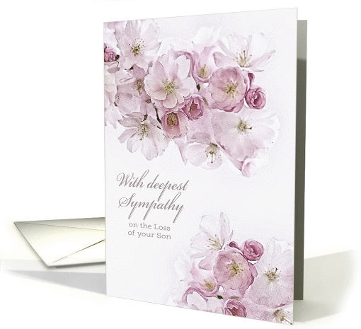 With deepest Sympathy on the Loss of your Son, White Blossoms card