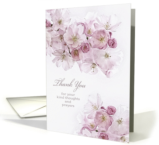 Thank you for your kind Thoughts and Prayers, White Blossoms card