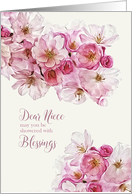 To my Niece, Birthday Blessings, Scripture, Blossoms card