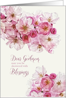 To my Godmom, Birthday Blessings, Scripture, Blossoms card