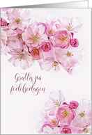 Happy Birthday in Swedish, Blossoms card