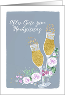 Happy Wedding Anniversary in German, Hochzeitstag, Champagne card