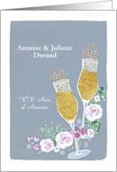 Invitation, French Wedding Anniversary, Names and Years Customizable card