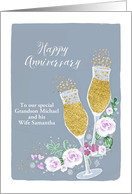 Grandson and Wife, Customize, Happy Wedding Anniversary card