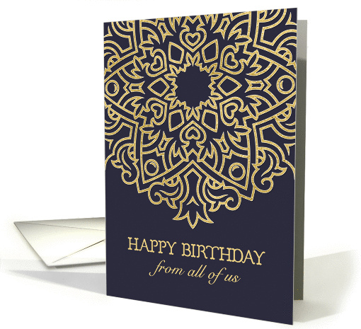 Happy Birthday from all of us, Corporate Card, Gold Effect card
