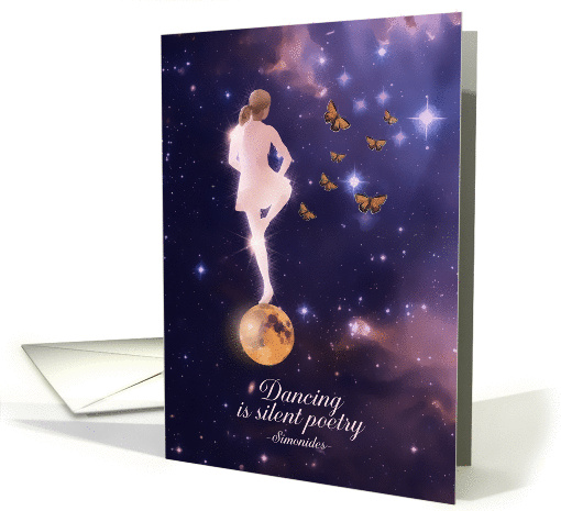 Happy Birthday, Dance Teacher, Ballerina, Galaxy, Stars card (1462406)