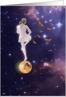 Blalnk Note Card, Ballerina, Surreal Galaxy card