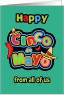 From all of us, Happy Cinco de Mayo, Chili Pepper, Sombrero card