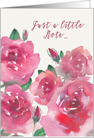 Thinking of You, Little Note, Watercolor Roses card