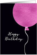 Happy Birthday Card, Pink Glitter Foil Effect Balloon card